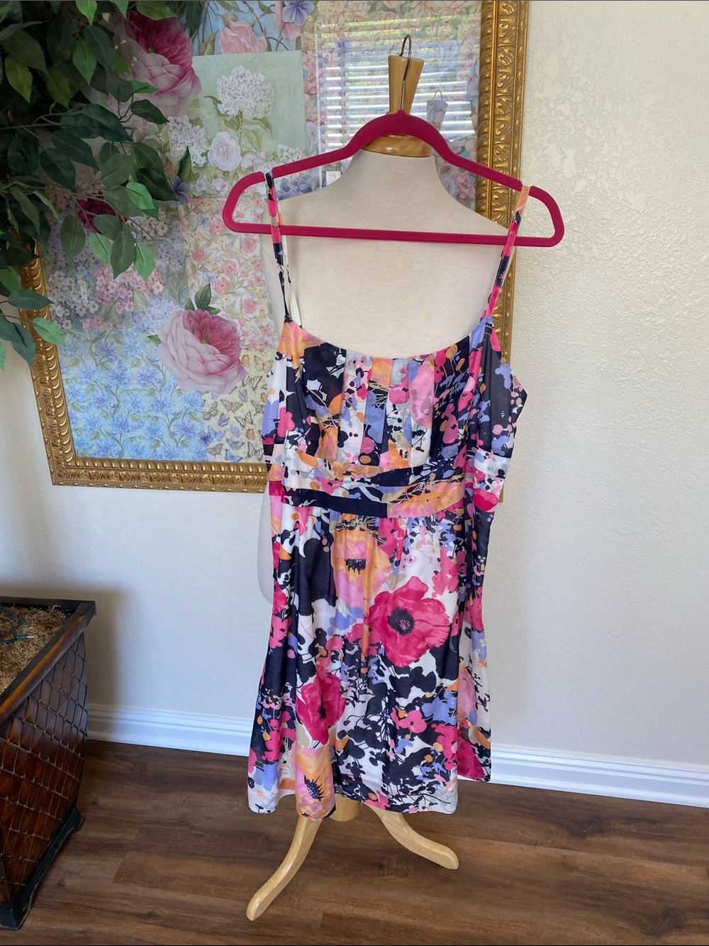 New York & Company Pink, Orange & Lavender Floral Dress